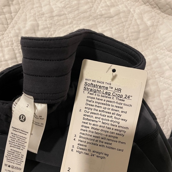 lululemon soft streme hr straight leg crop 24” size 2 nwt - Picture 2 of 2